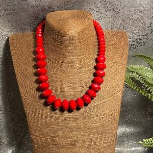 Elegant Red Beaded Necklace